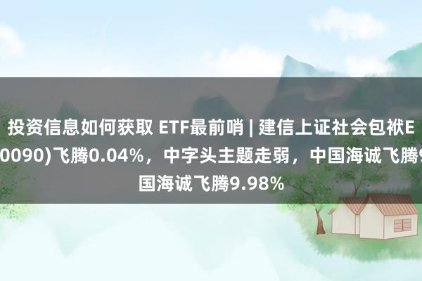 投资信息如何获取 ETF最前哨 | 建信上证社会包袱ETF(510090)飞腾0.04%，中字头主题走弱，中国海诚飞腾9.98%