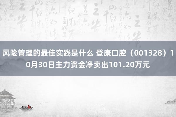 风险管理的最佳实践是什么 登康口腔（001328）10月30日主力资金净卖出101.20万元