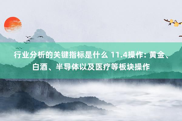 行业分析的关键指标是什么 11.4操作: 黄金、白酒、半导体以及医疗等板块操作