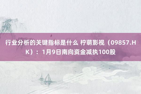 行业分析的关键指标是什么 柠萌影视（09857.HK）：1月9日南向资金减执100股