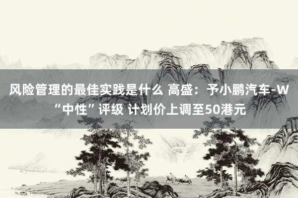 风险管理的最佳实践是什么 高盛：予小鹏汽车-W“中性”评级 计划价上调至50港元