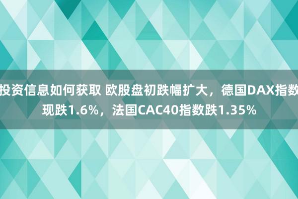 投资信息如何获取 欧股盘初跌幅扩大，德国DAX指数现跌1.6%，法国CAC40指数跌1.35%