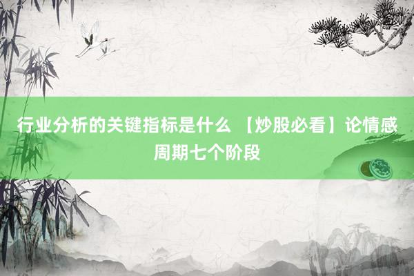 行业分析的关键指标是什么 【炒股必看】论情感周期七个阶段