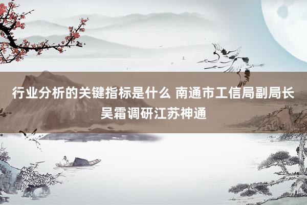 行业分析的关键指标是什么 南通市工信局副局长吴霜调研江苏神通