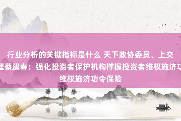 行业分析的关键指标是什么 天下政协委员、上交所总司理蔡建春：强化投资者保护机构撑握投资者维权施济功令保险