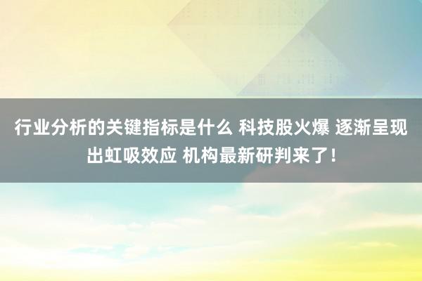 行业分析的关键指标是什么 科技股火爆 逐渐呈现出虹吸效应 机