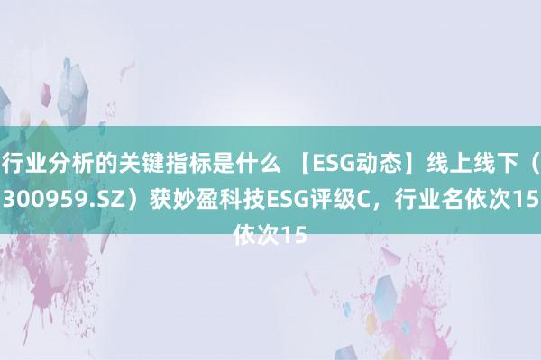 行业分析的关键指标是什么 【ESG动态】线上线下（30095