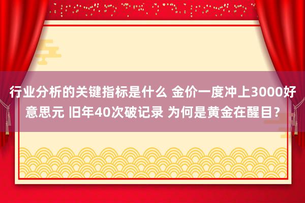 行业分析的关键指标是什么 金价一度冲上3000好意思元 旧年