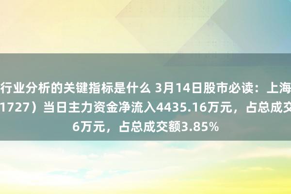 行业分析的关键指标是什么 3月14日股市必读：上海电气（60